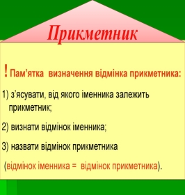 Презентація до уроку української мови в 4 класі &quot;Визначення відмінка  прикметників у реченні&quot;